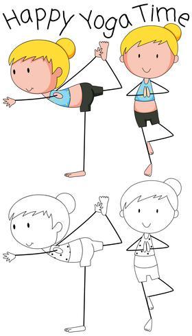 Girl doing yoga design vector