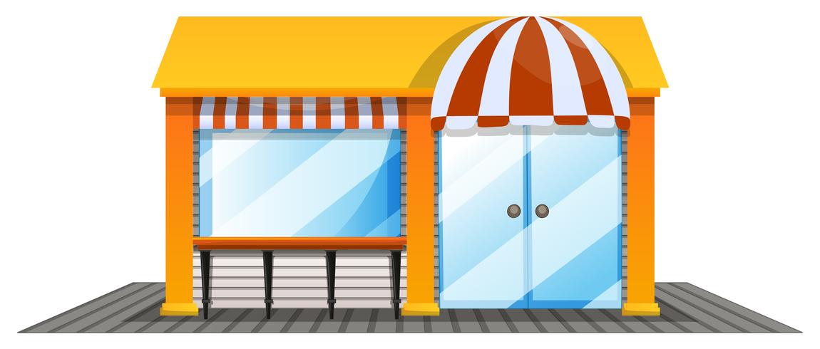 Shop design painted in yellow vector