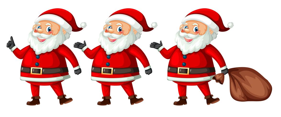 Santa with different action vector