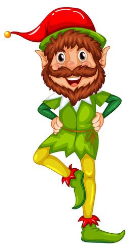 Elf character on white background vector