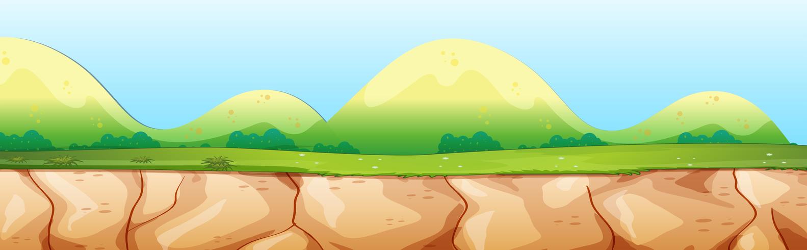 Nature scene with cliff and mountain vector