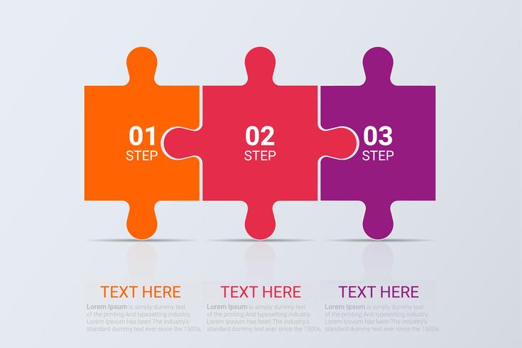 Three steps infographics. Vector business template for presentation and training.