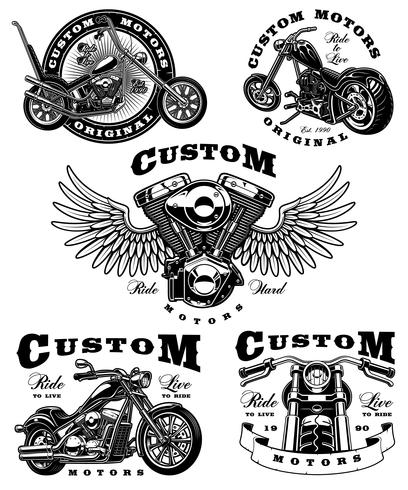 Set of biker illustrations on white background3 vector