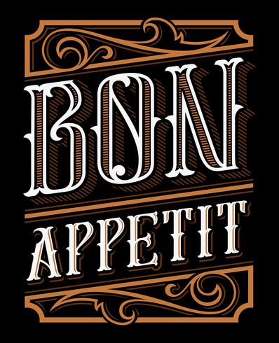 Diseño de letras de Bon Appetit. vector