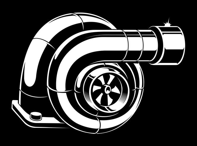 Vector illustration of turbocharger.