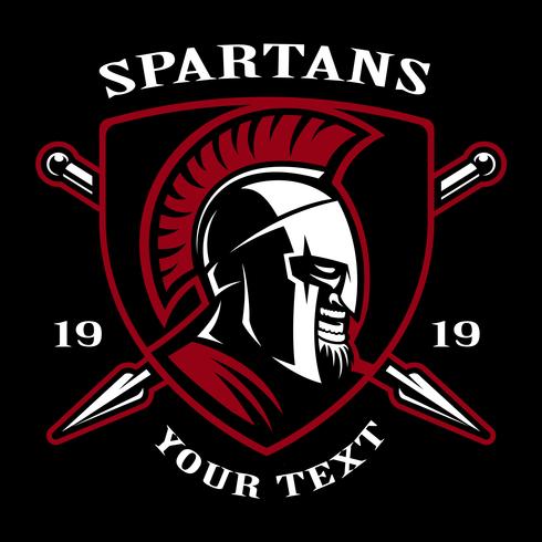 Emblem of spartan warrior. vector