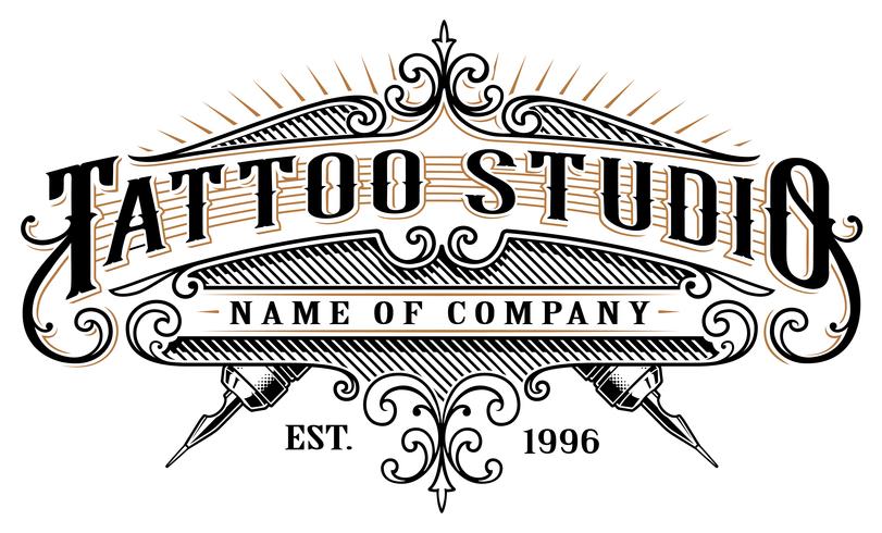 Vintage tattoo studio emblem2 for white background 539161 Vector Art at