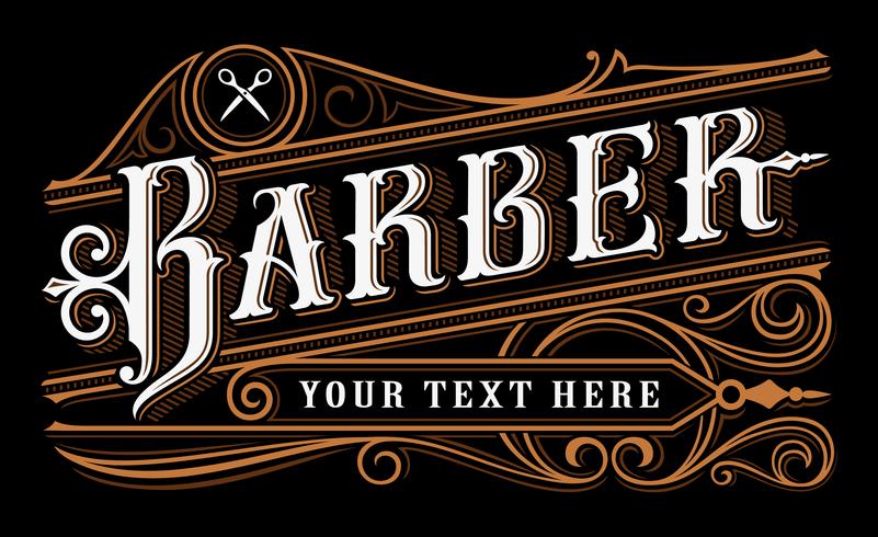 Diseño de letras barbero vector