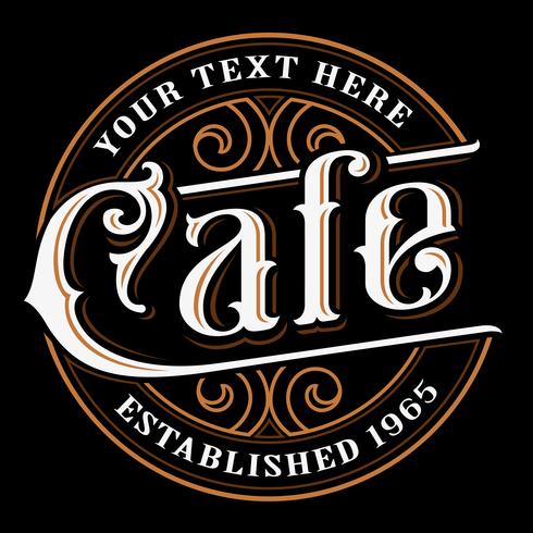 Diseño de letras vintage café. vector