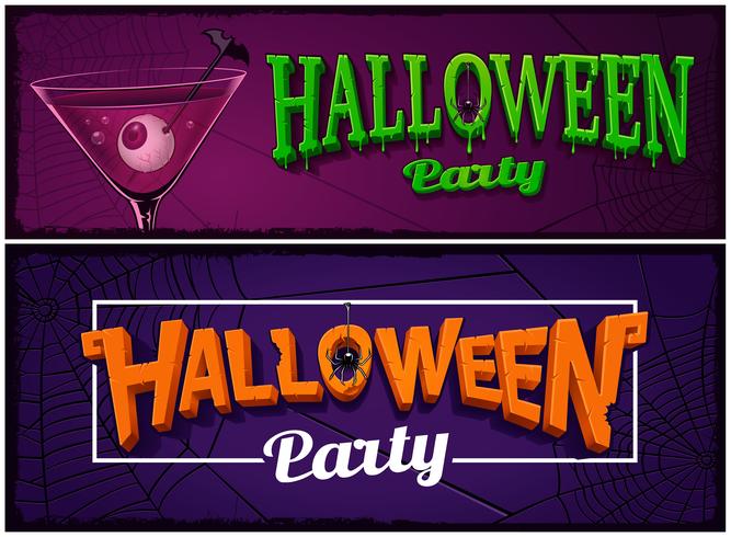 Conjunto de banners de fiesta de halloween, plantillas de diseño. vector