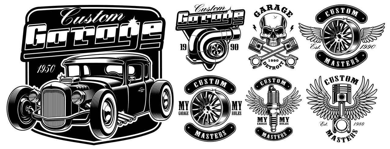 Car service badges. vector