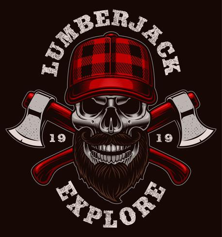 Lumberjack skull vector illustration