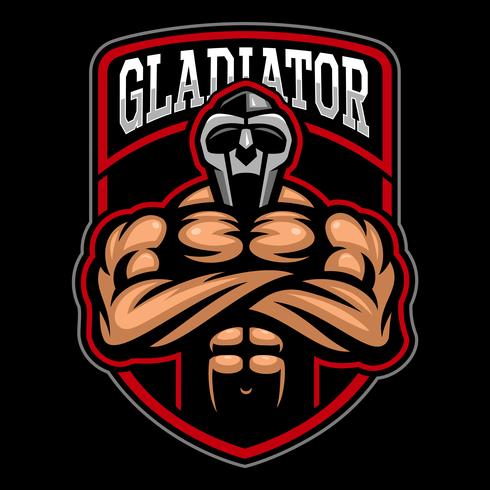 Diseño de logo de gladiador. vector