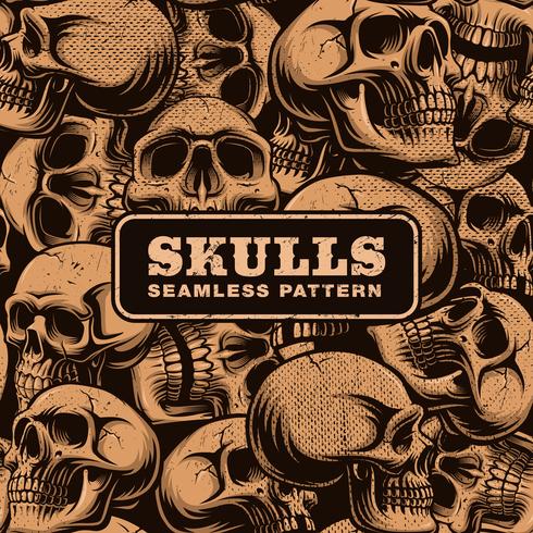 Skulls seamless pattern vector