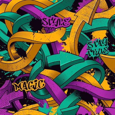 Seamless pattern with graffiti arrows vector