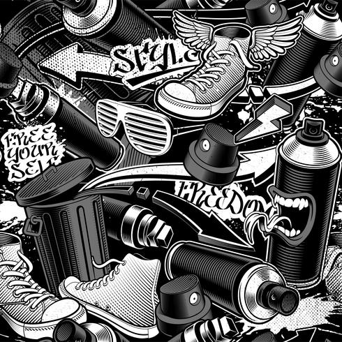 Graffiti seamless pattern vector