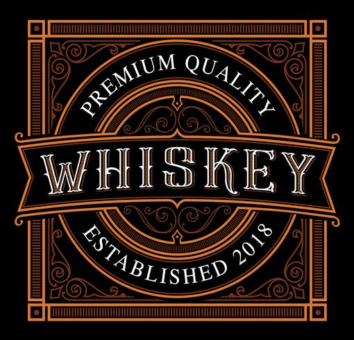 Template of Vintage whiske label on the dark background vector