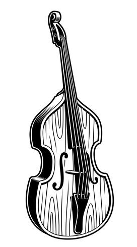 Vector illustration of double bass.