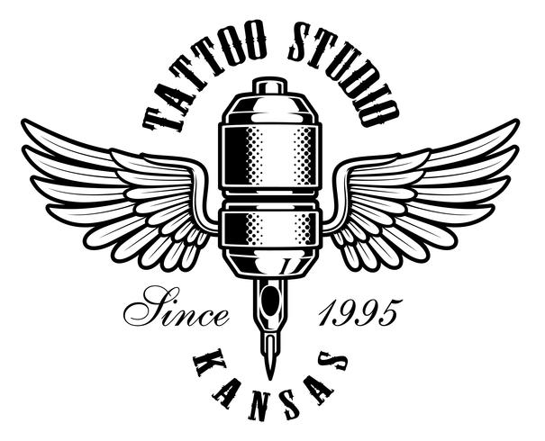 LOGOTIPO DE MAQUINA DE TATUAJE vector