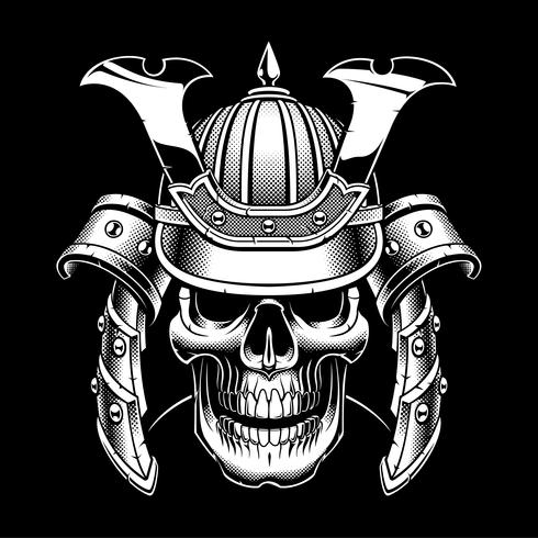 Samurai skull vector