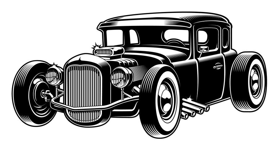 Vector illustration of hot rod