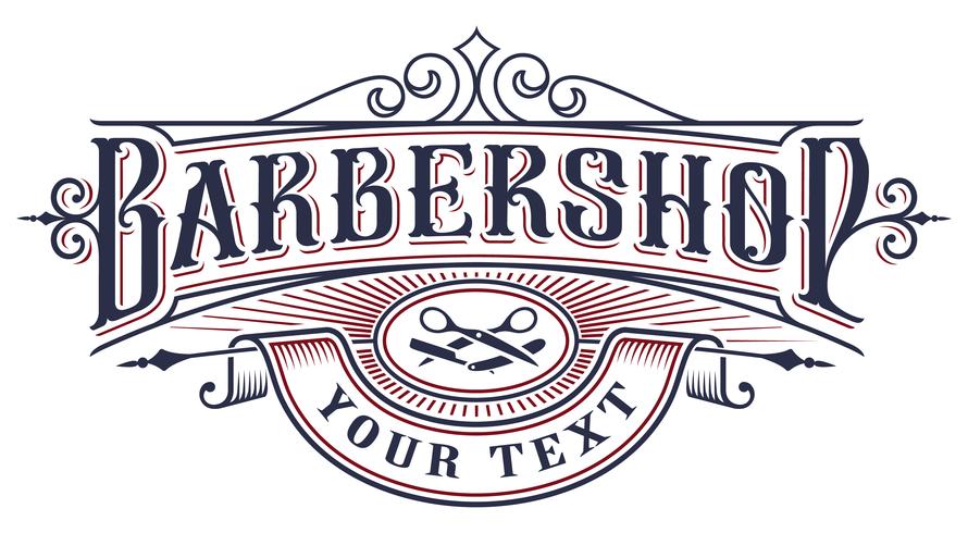 Diseño del logotipo de la barbería en el fondo blanco. vector