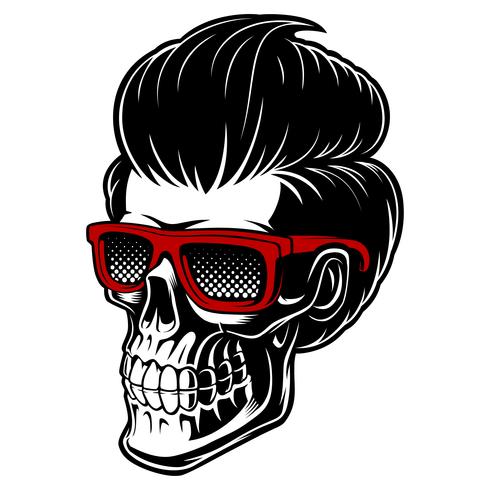 Barber skull with fashion hair vector