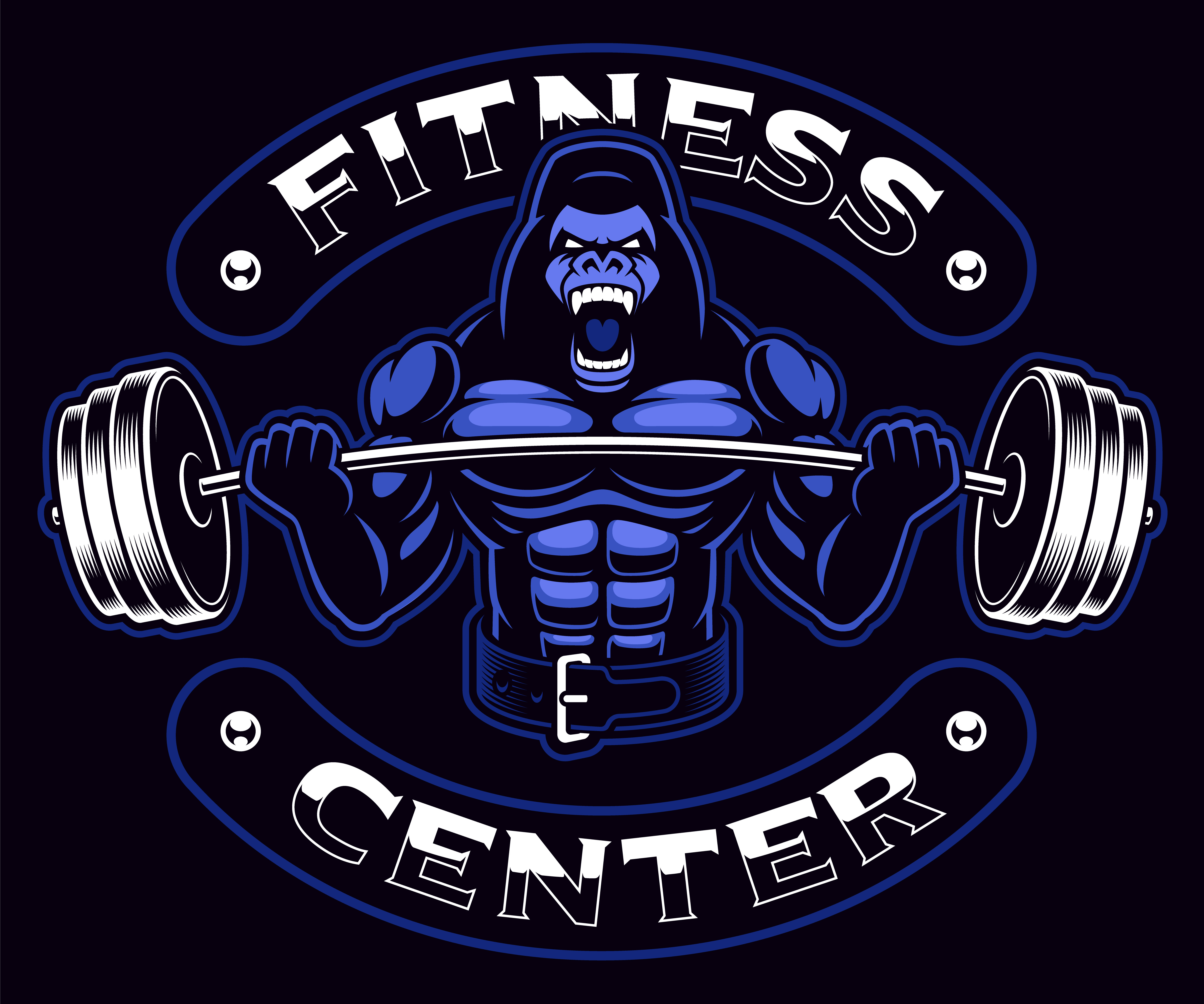 Gorilla Gym Training Vector Logo Design Graphic by HardTeam