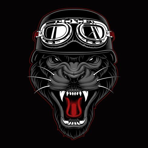 Panther Biker Mascot  vector