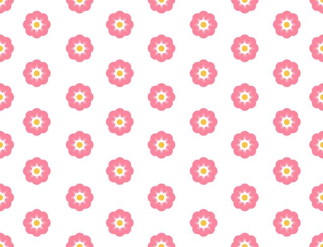 Seamless pattern sakura flower on white background - Vector illustration