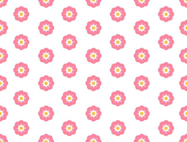 Seamless pattern sakura flower on white background - Vector illustration