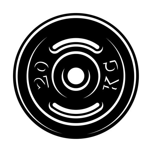 Black and white illustration of a barbell disk vector