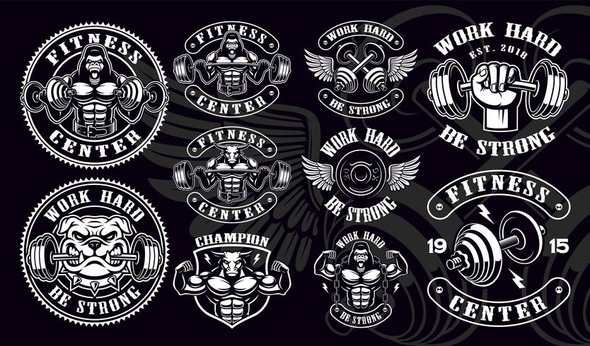 Conjunto De Insignias Vintage Logos Disenos De Camisetas Para Gimnasio Descargar Vectores Gratis Illustrator Graficos Plantillas Diseno