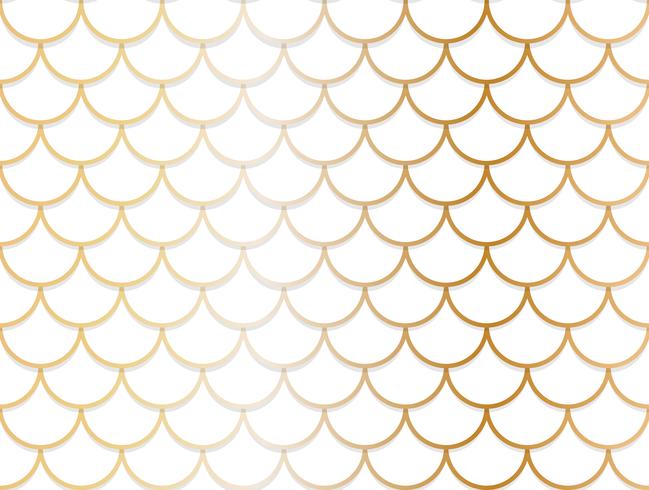 Seamless pattern of overlapping golden and white circle background vector