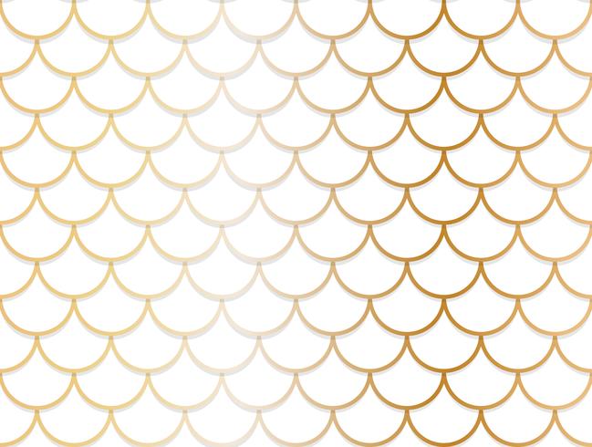 Seamless pattern of overlapping golden and white circle background vector