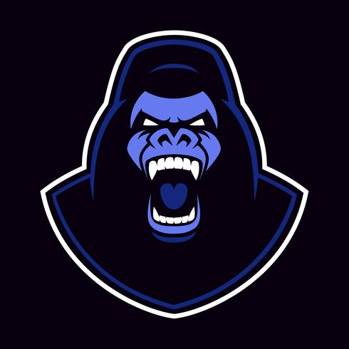 Vector emblem of a gorilla mascot 