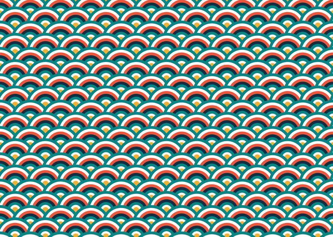 Seamless pattern of colorful Chinese wave background - Vector illustration