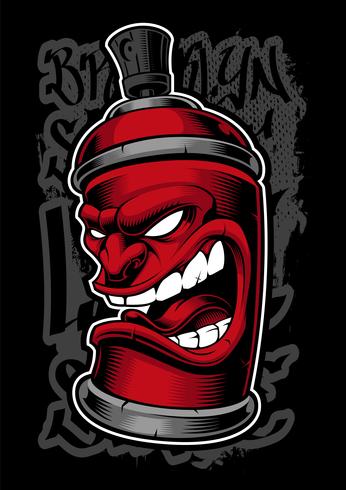 Graffiti spray monster. vector