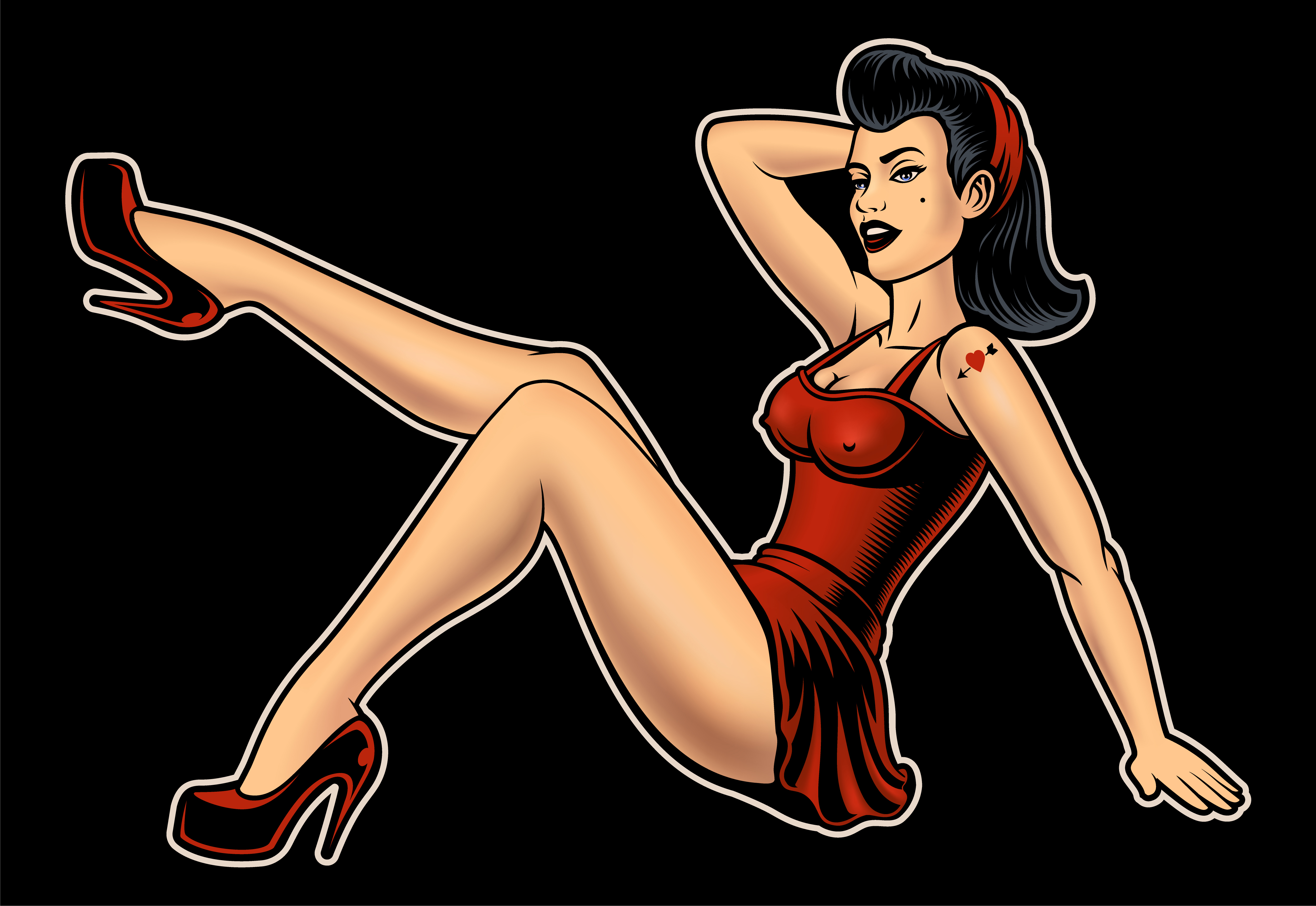 Download Pin up Girl - Download Free Vector Art, Stock Graphics & Images