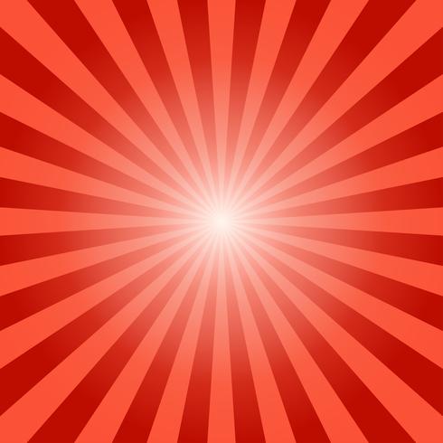 Abstract sunbeams red rays background - Vector illustration