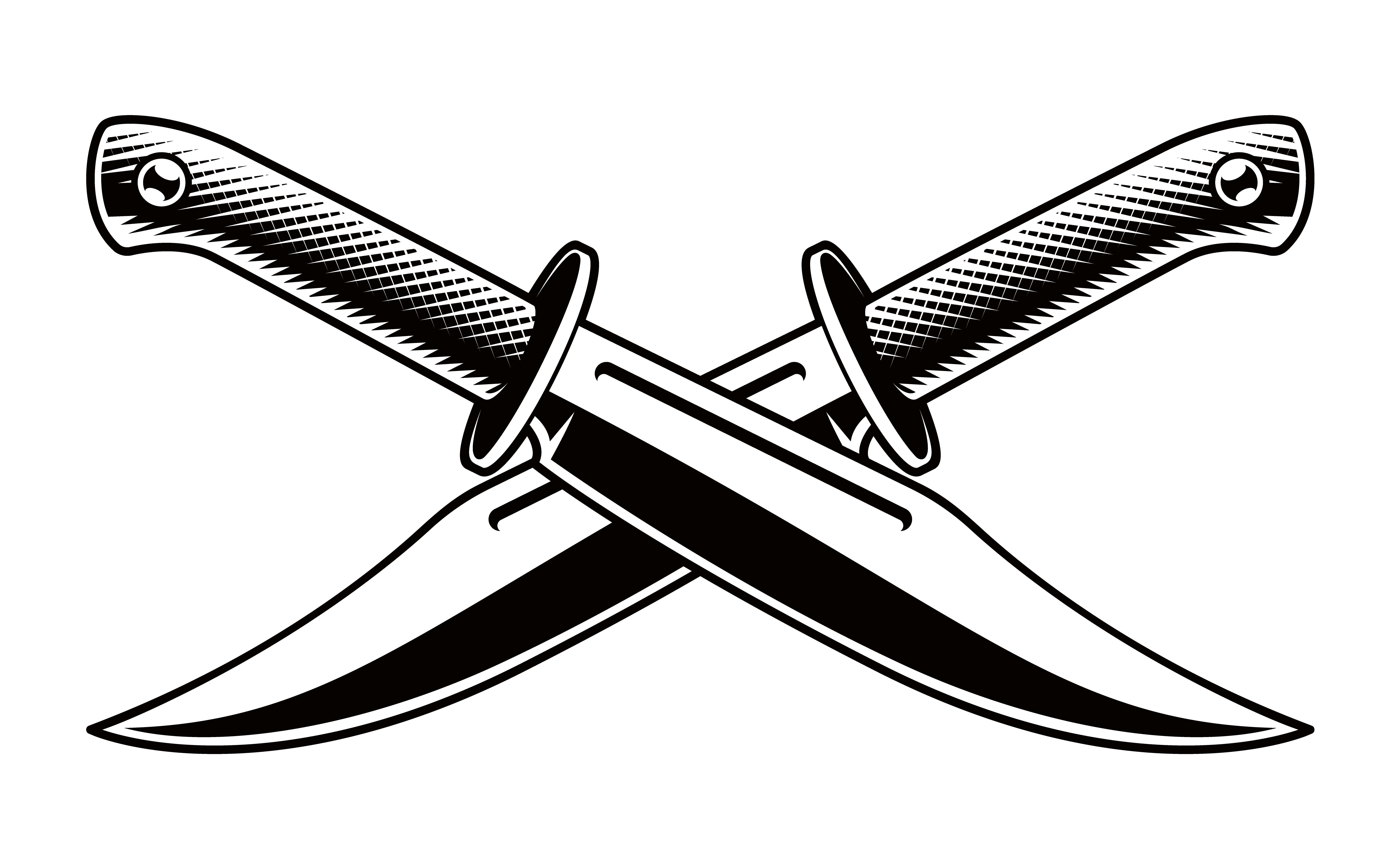 Download Vector illustration of crossed knives on white background ...