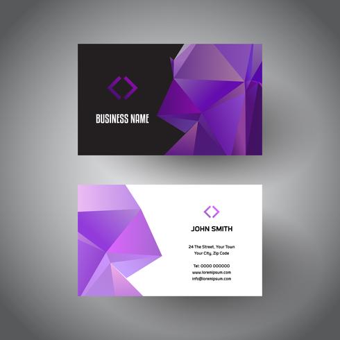 Business card with low poly design  vector