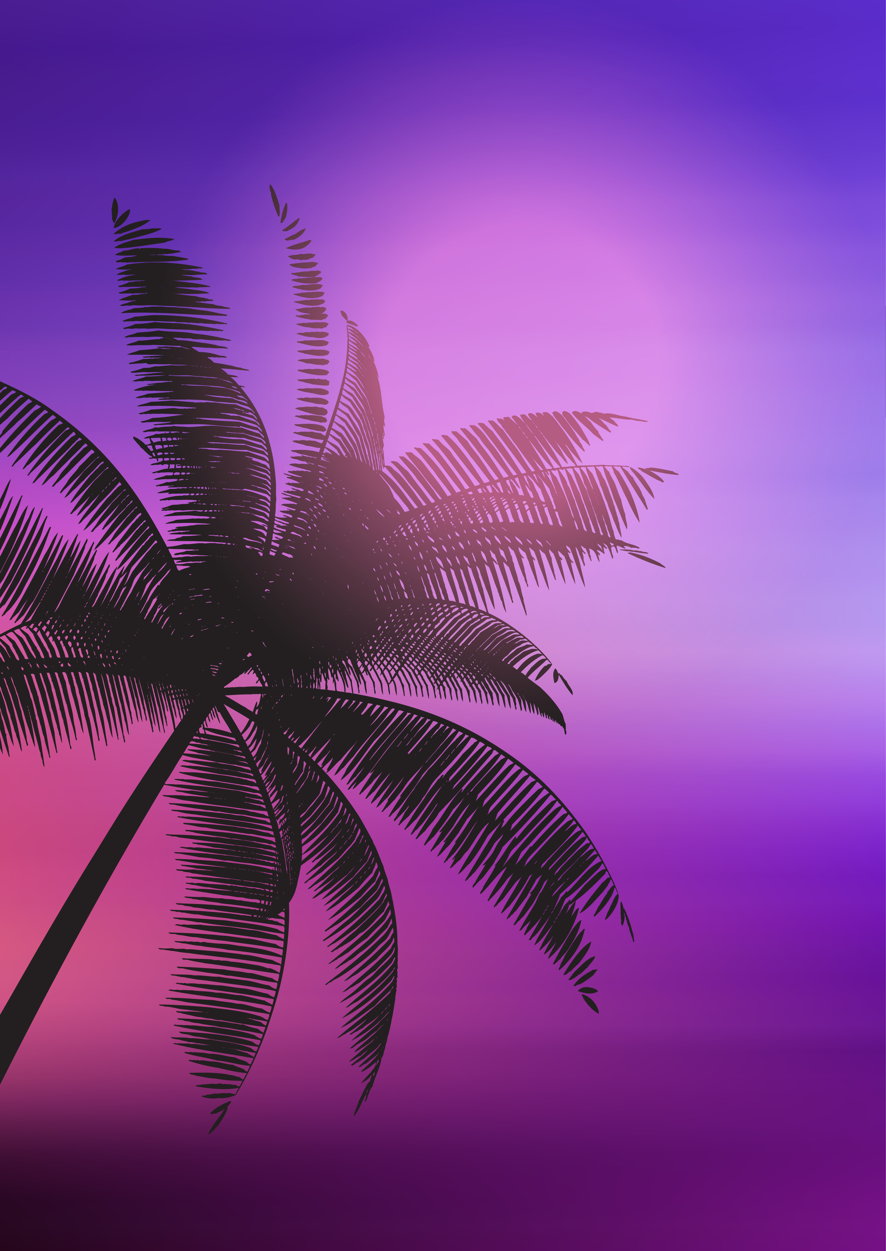 Palm tree silhouette on gradient background - Download Free Vectors