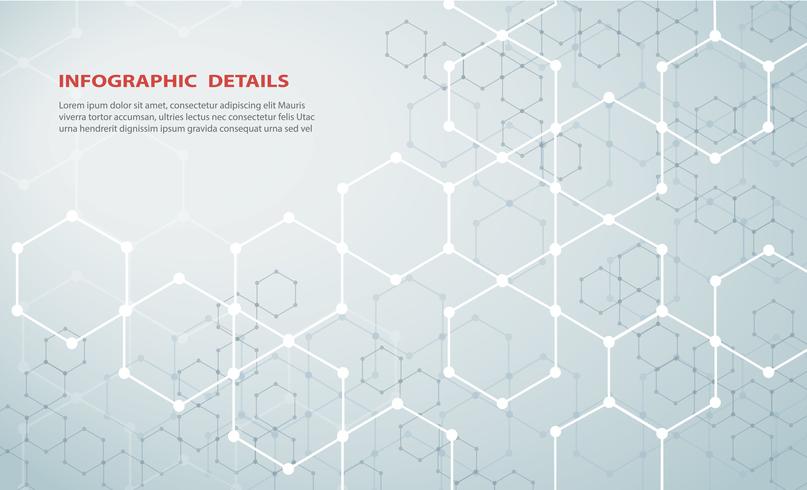 the shape of hexagon concept design abstract technology background vector