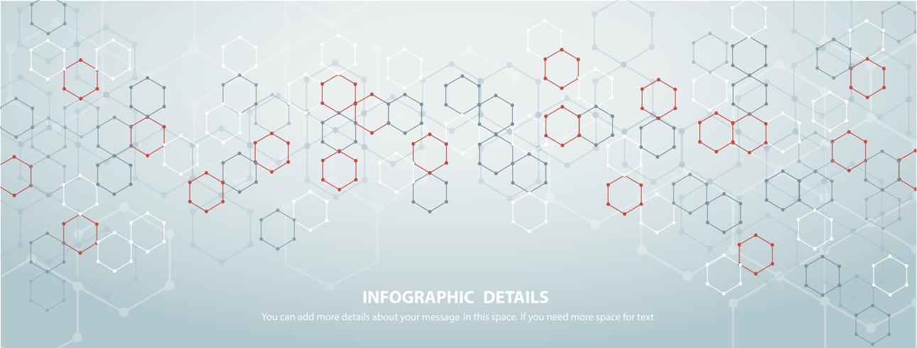 the shape of hexagon concept design abstract technology background  vector