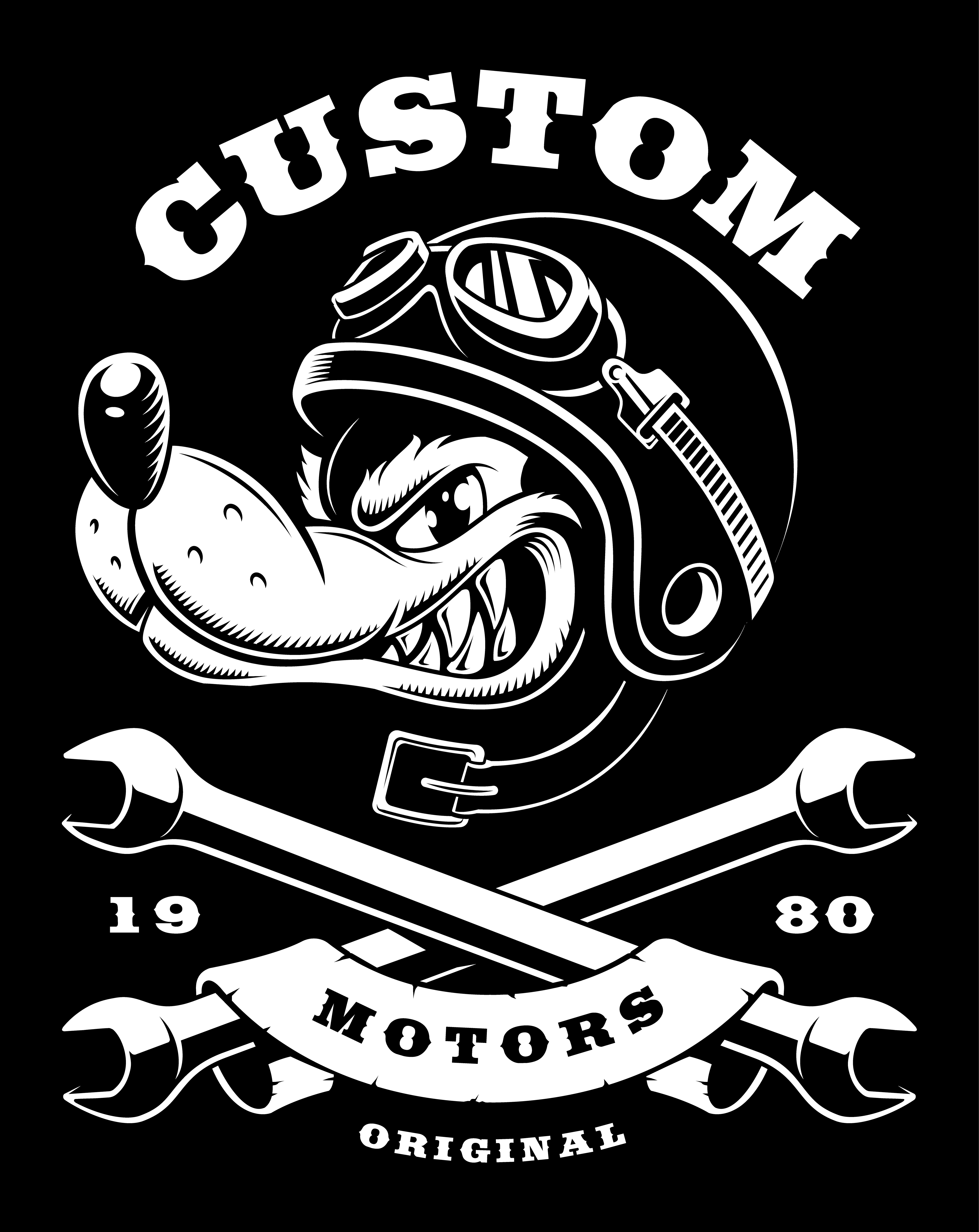 Wolf biker with wrenches on dark background 539667 Vector Art at Vecteezy