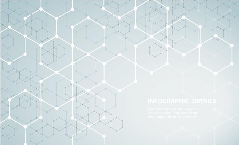 la forma de hexágono concepto diseño abstracto fondo de tecnología vector