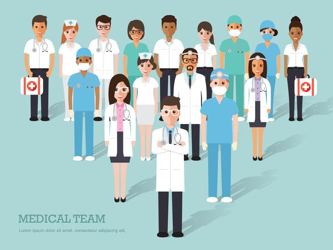 Medical and hospital characters. vector