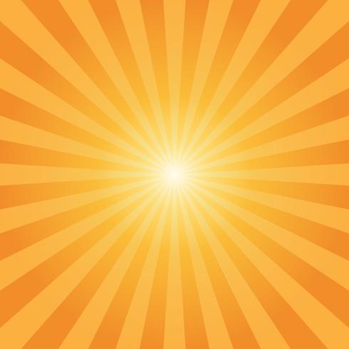 Abstract sunbeams orange rays background - Vector illustration