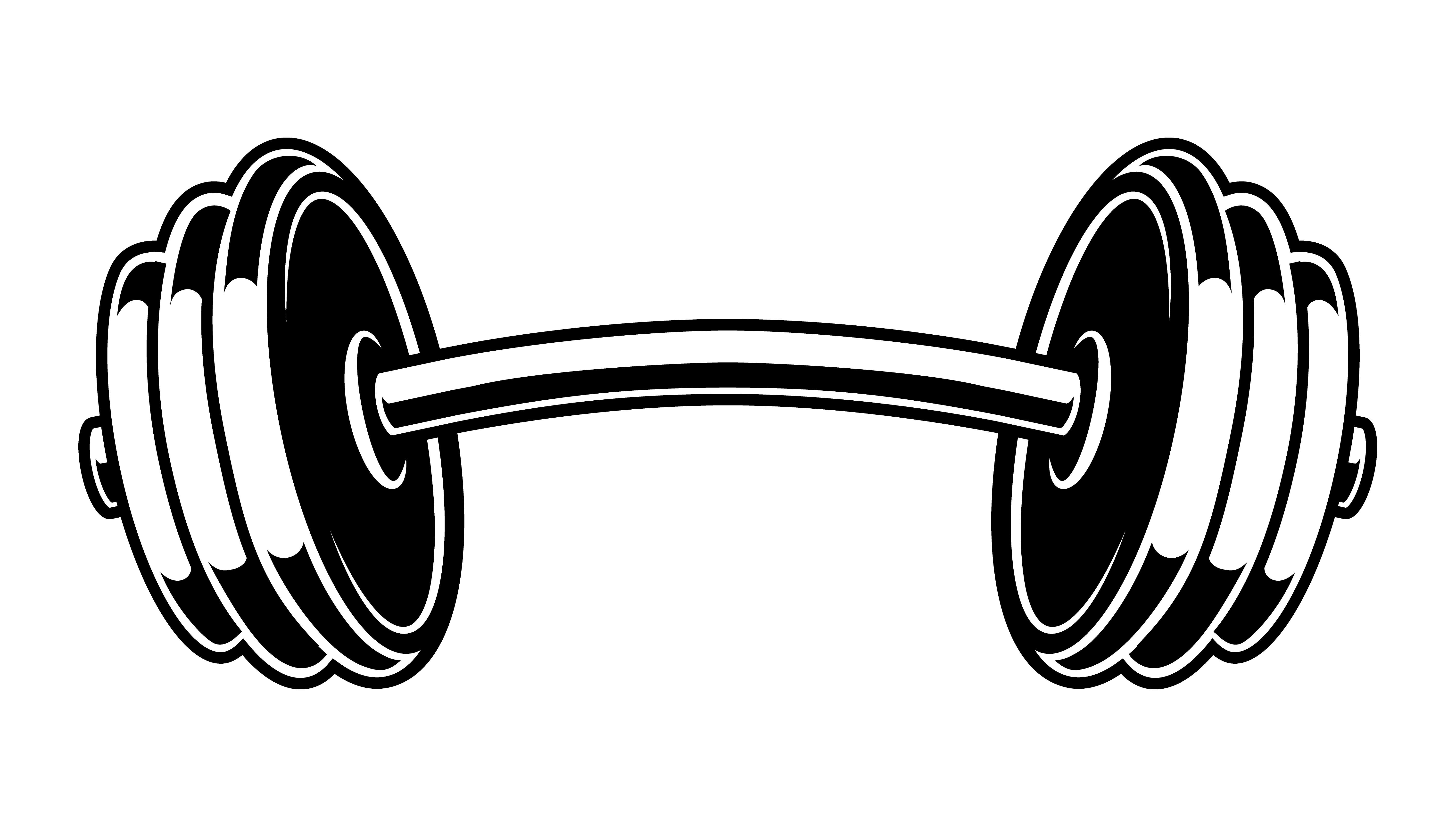 Black and white illustration of a dumbbell 539724 Vector Art at Vecteezy